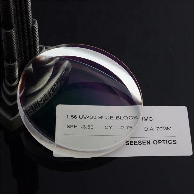 Blue cut lens 1.56 UV420 blue cut Infrared resistance optical lens with AR-coating