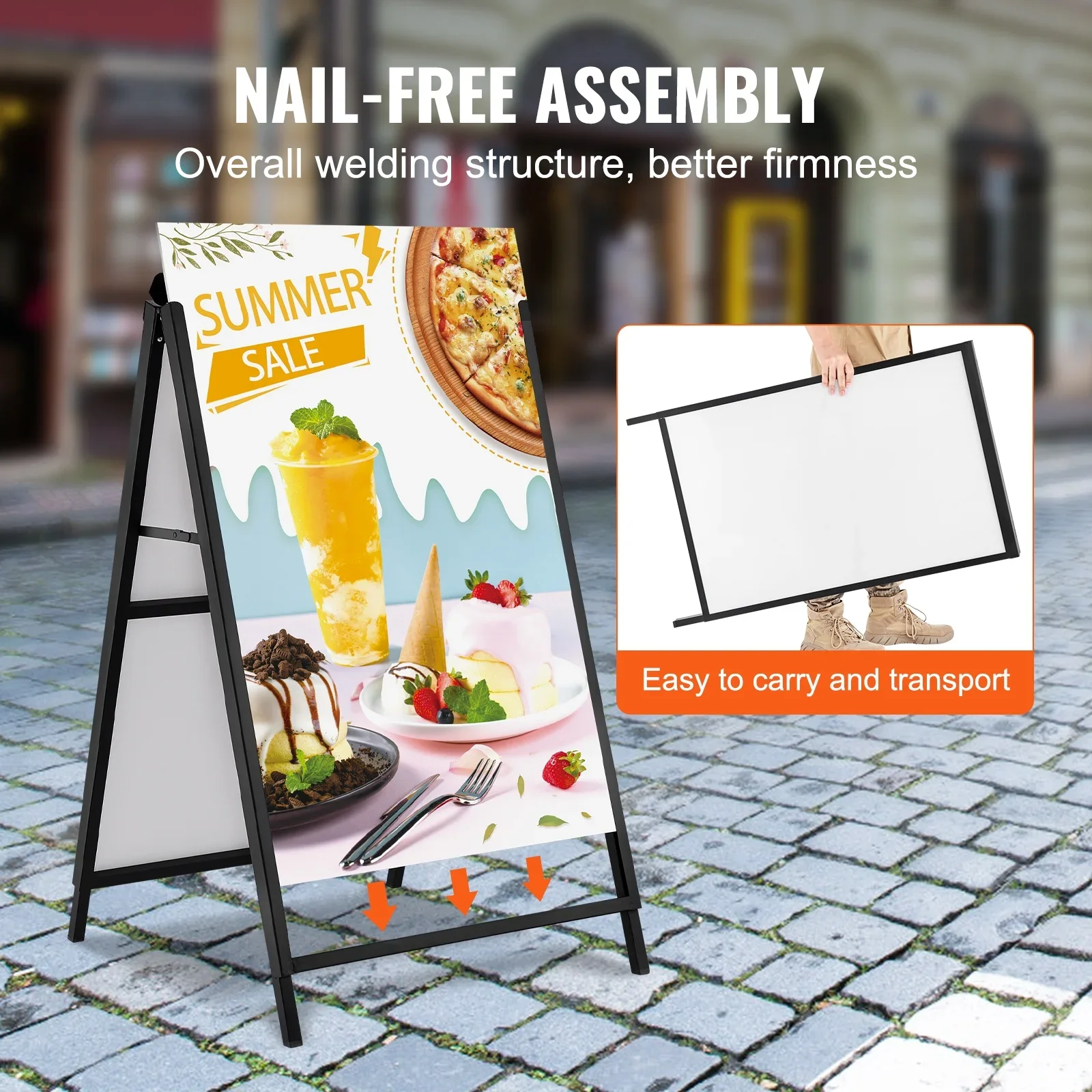 High Quality Poster board snap frame pavement sign,A-frame poster stand 24x36
