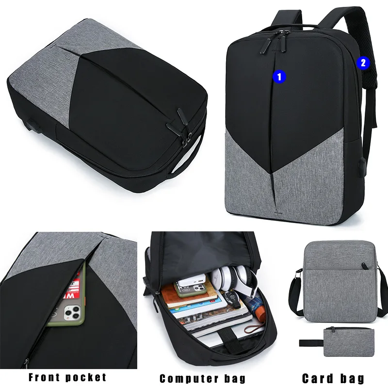 business laptop backpack college backpack with usb smart charging port 3 in 1 laptop bag 15.6 inch computer backpack