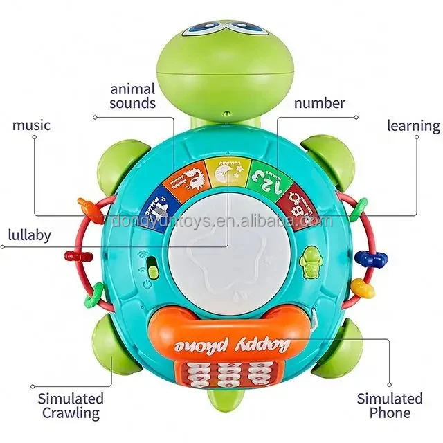 Tummy Time Development toys musical crawling turtle phone Early Learning Educational Toy for Infant Toddler with Light & Sound