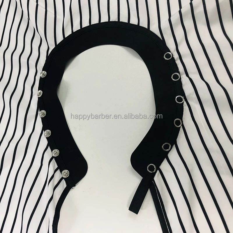 High Quality Hair Cutting Cape Salon New Design Silicone Neck Waterproof Hairdressing Stripe Barber Capes Apron