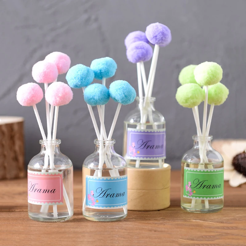 Wedding custom color cotton ball stick aroma glass bottle reed diffuser with Luxury packaging box reed diffuser bottle wholesale