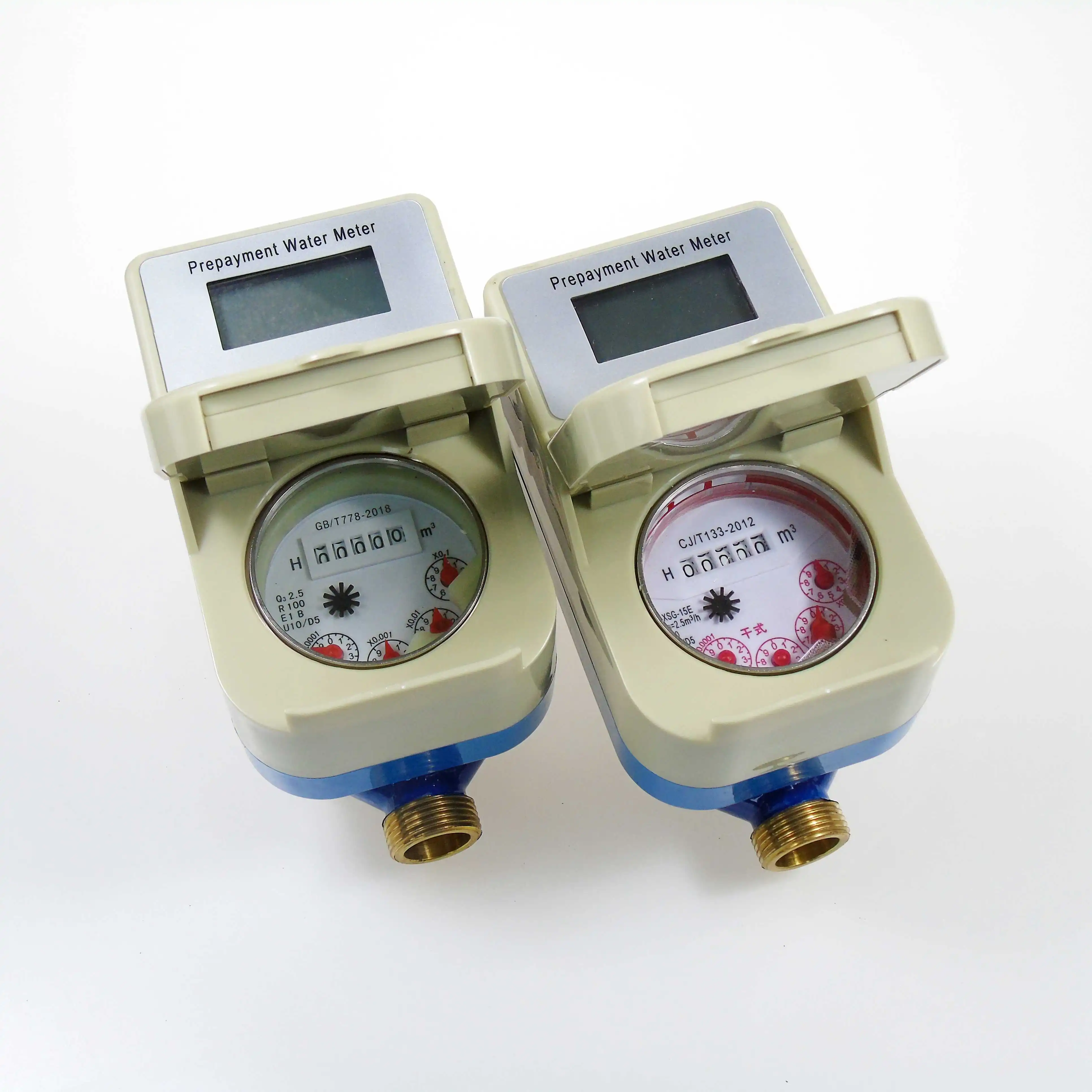 Intelligent Brass Body RFID Water Meter System Digital Smart IC Card Prepaid Water Meters with Software