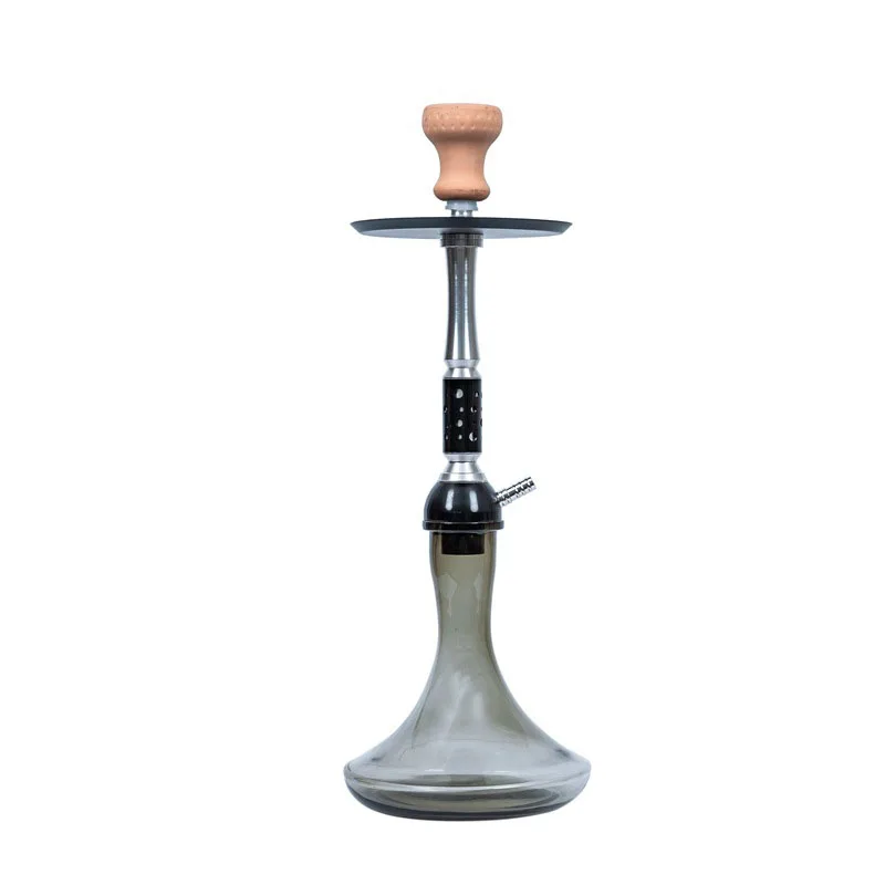 Wholesale cheap aluminum hookah shisha hollow out stem glass hookah chicha taller nargile shisha with silicon hose