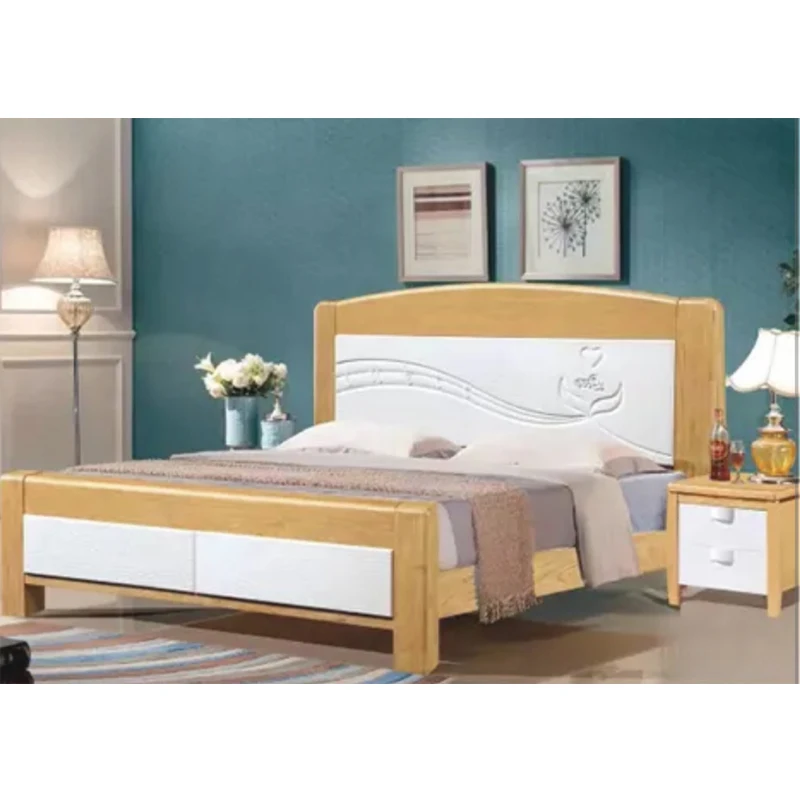 modern european solid wood oak bed Fashion Carved 1.8 m bed  bedroom furniture ljj0011