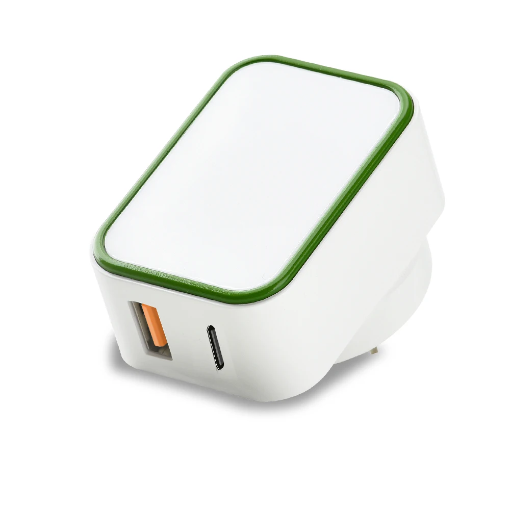 SAA CE KC certificated 5V 3A 9V2.22A 18W 20w USB-C Type C PD Qualcomm quick charge 3.0 fast dual USB wall power adapter charger