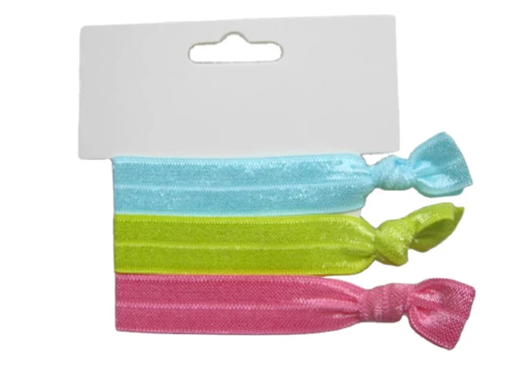 Custom Print Logo Elastic Hair Ties Satin Creaseless Knotted Hair Tie for kids