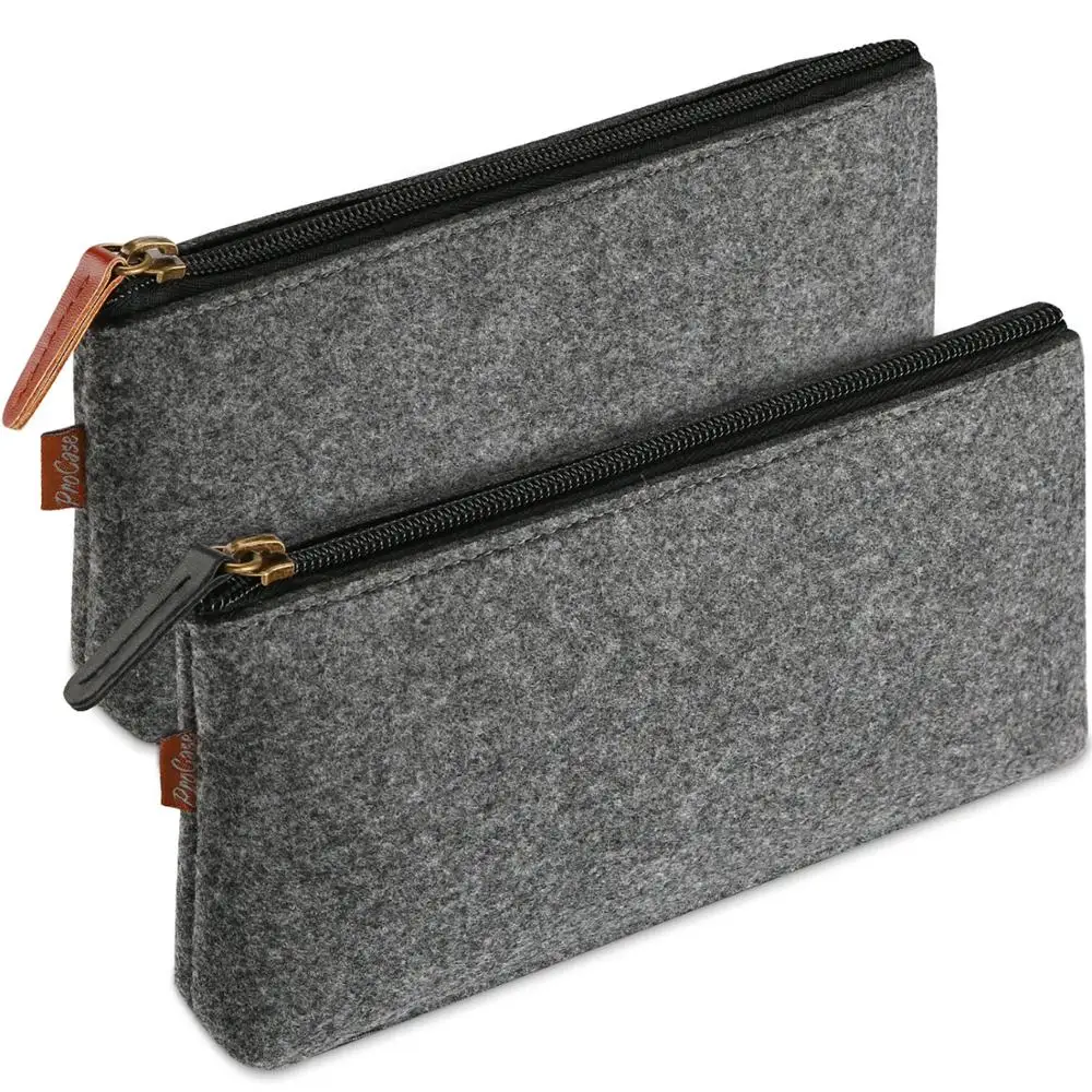 Pencil Bag Pen Case Felt Students Stationery Pouch Zipper Bag Roll up Felt Pencil Bag For Pen Holder desk organizer
