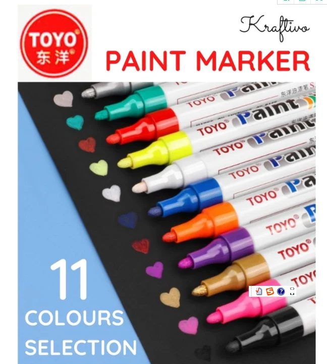 11 видов цветов TOYO, Цветной маркер, водостойкий Перманентный маркер для шин, протекторов, резиновых красок, металлический маркер для перманентной краски