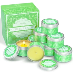 Wholesale factory Citronella Candles Soy Wax Lemongrass Candles Portable Travel Tin Citronella Scented Candle Gift Set