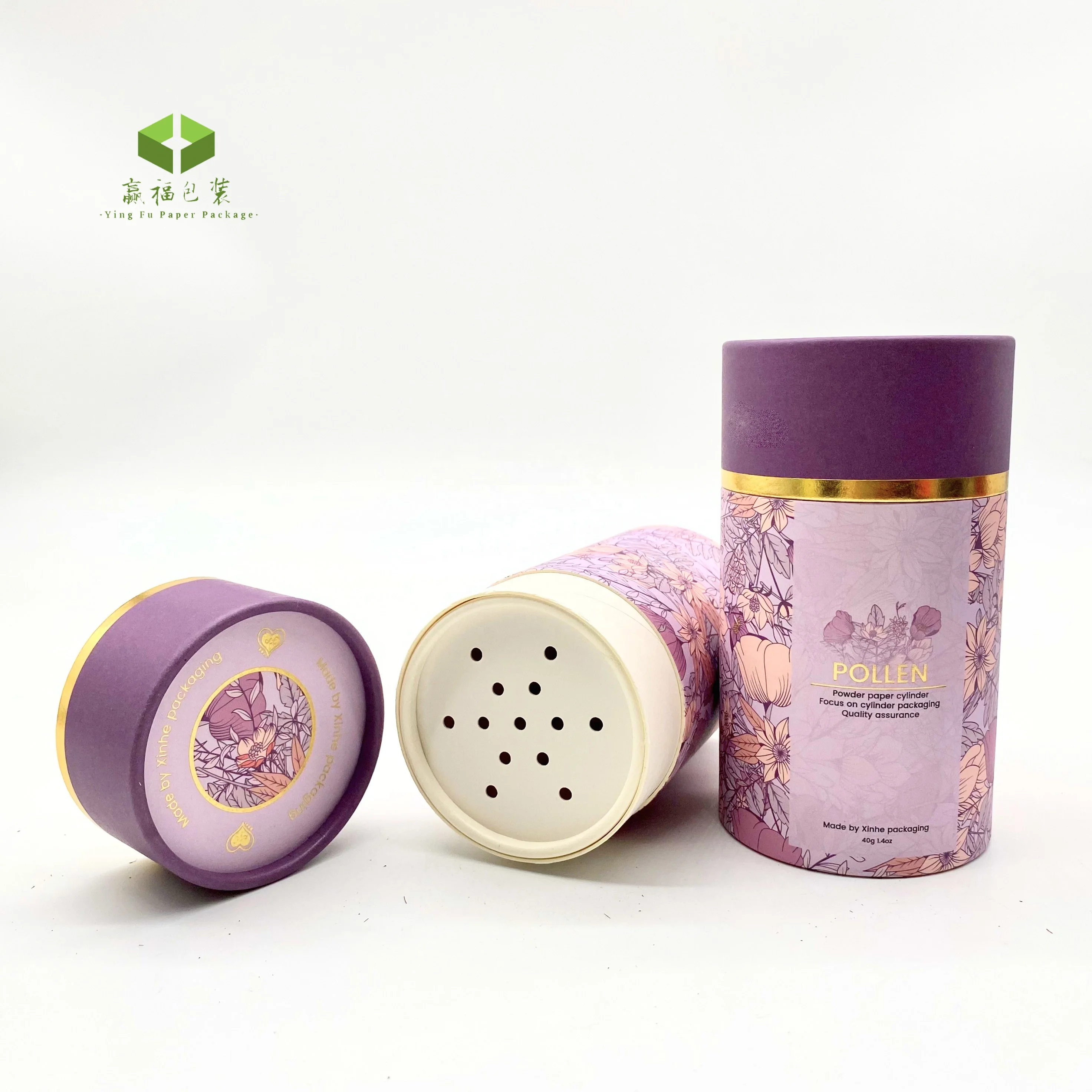 Round empty paper board cocoa powder tubes wholesale canisters kraft paper shaker tube dusting powder