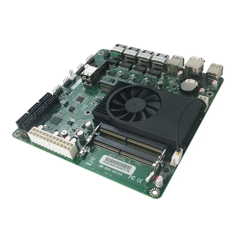 NAS Motherboard Celeron N5105 Mini ITX Industrial 17x17CM Intel i226-V 2.5Gbps 4*LAN 2*M.2 NVMe 6*SATA3.0 Soft Routing Mainboard
