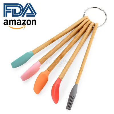 Hot Selling Sustainable Pastry baking Silicone Spatula Set oil brush cream scraper set