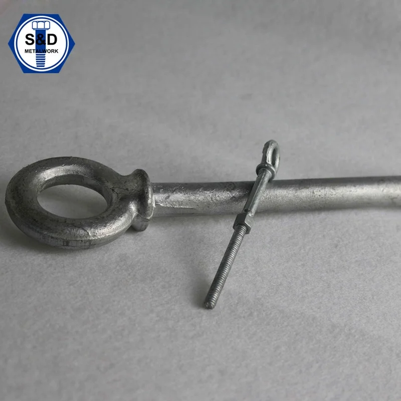 Carbon steels M27anchor grade 8.8 bolt long stainless steel DIN 444 eye bolts and nuts with ring