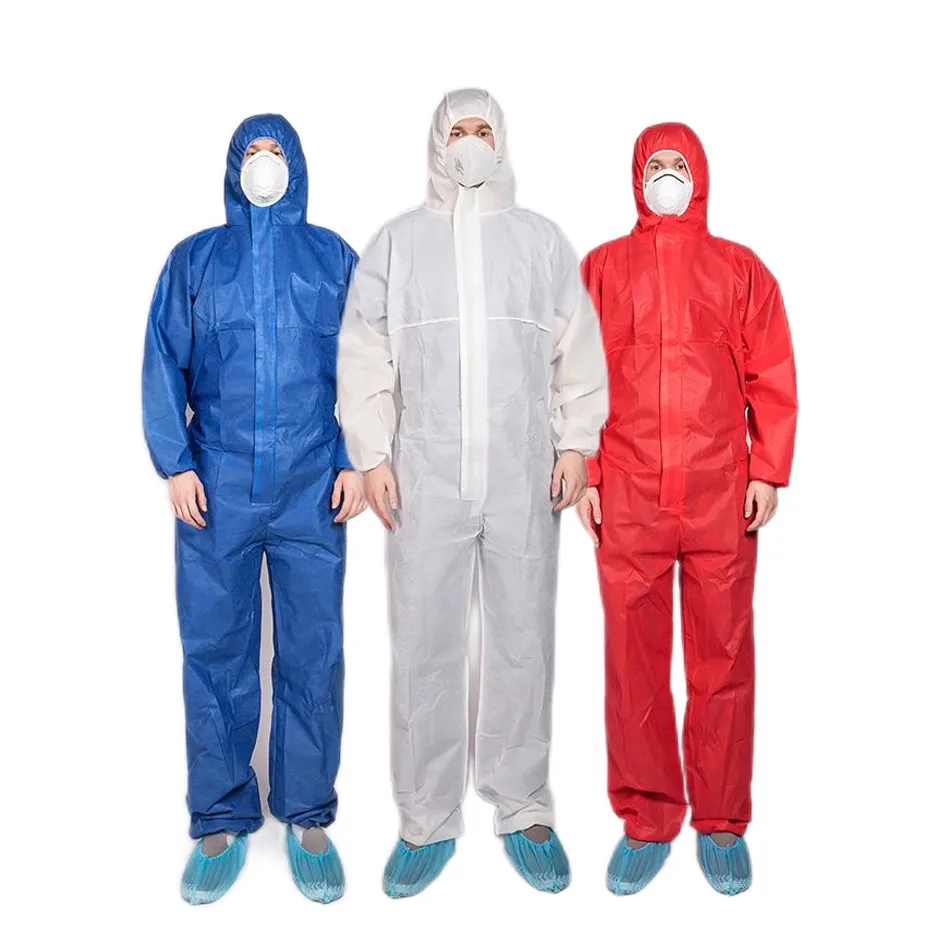 Water Proof Safety work suit protective clothing ppe nonwoven disposable sms coverall with bootcover