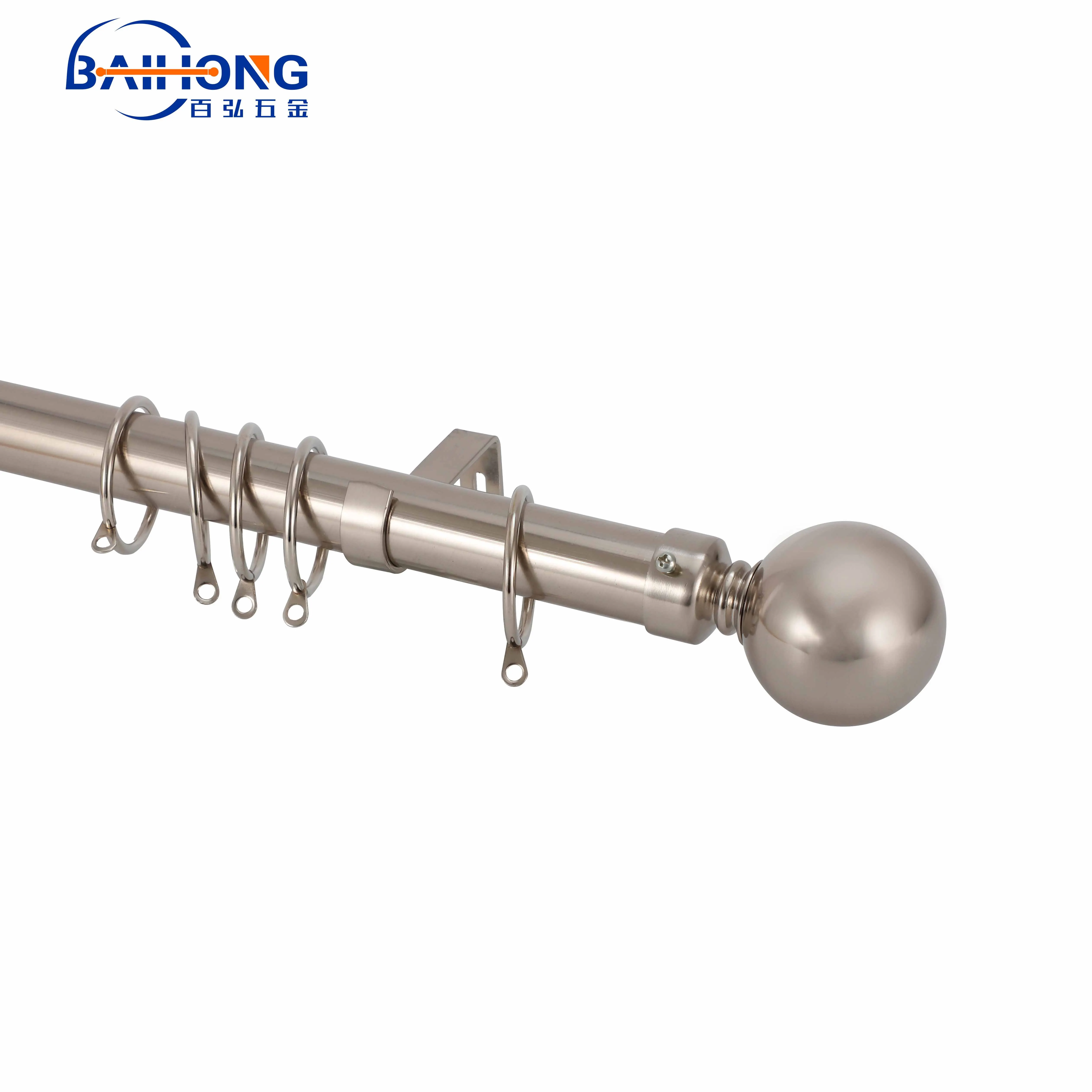 Classic Ball Finials Curtain Rod High-quality telescopic metal curtain rod paint ball bullets