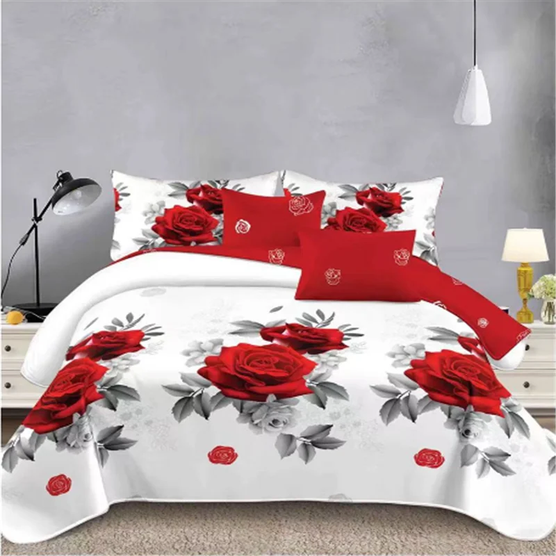 A wide variety of design Cheap polyester material 3D printed bed sheet 4pcs sets use for home