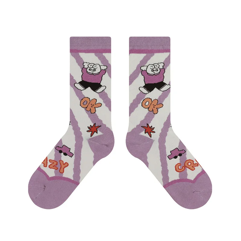 happy design crew high cut mix matched odd custom mismatching socks