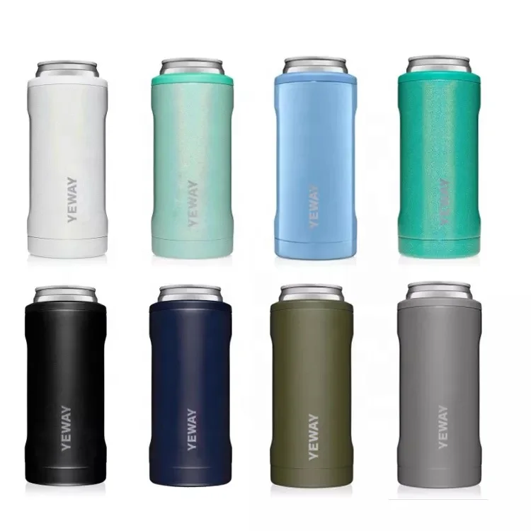 12oz Insulated Skinny Can Cooler Double-Walled Stainless Steel Drink Holder for Slim Beer Can for Tall Skinny Cans