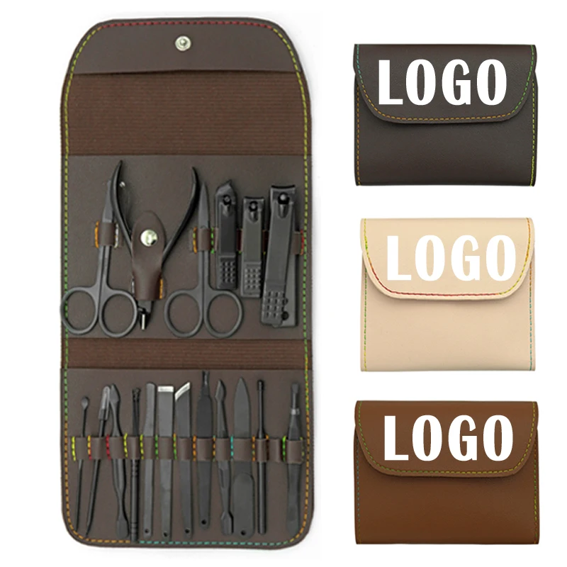 18 / 16 / 10 Pcs Private Label Stainless Steel Nail Cutter Manicure Nail Clippers Kit Tools Manicure Pedicure Set