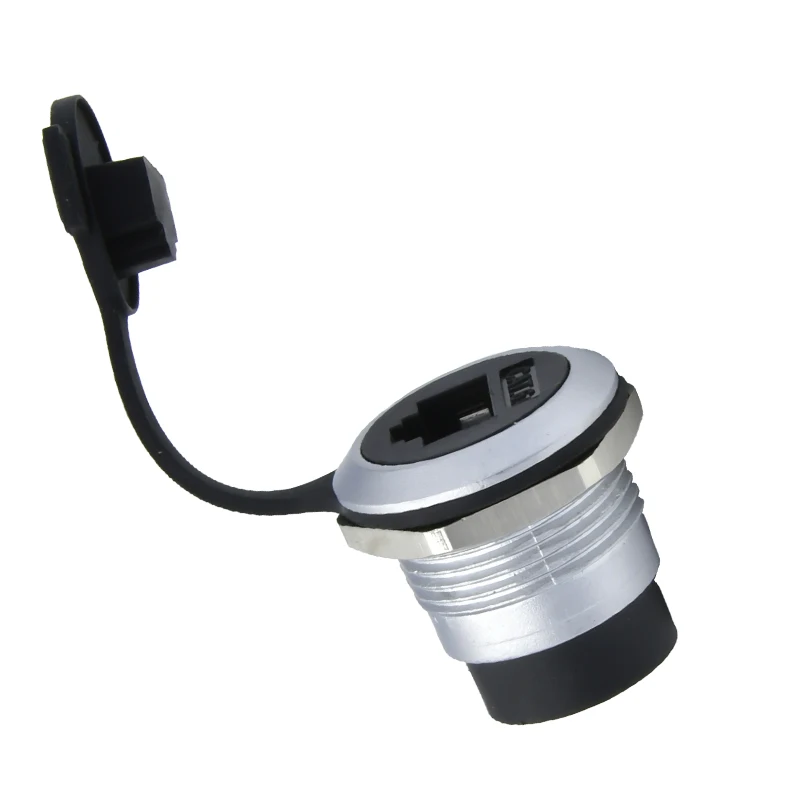 best brand rj45 connectors pass through network interface pcb panel socket female plug waterproof ethernet rj45 connector