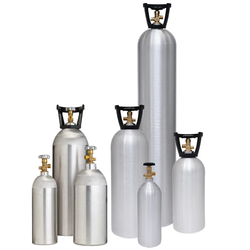 2L 1.5kg ISO7866 Soda Cylinder CO2 Bottle Aluminum Gas Cylinder For Household Commercial Soda Maker Machine Aquarium