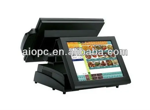 aiopc Luxury custom Intel Celeron Processor J1900 fanless cash register machine touch pos for restaurants android POS and PC POS