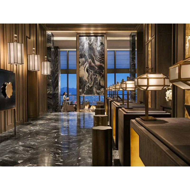 SHIHUI Luxury Stone Living Room Background Wall Rosso Luana Kinawa Violet Polished Glazed Slabs Wall Tiles Marble Wall Slab