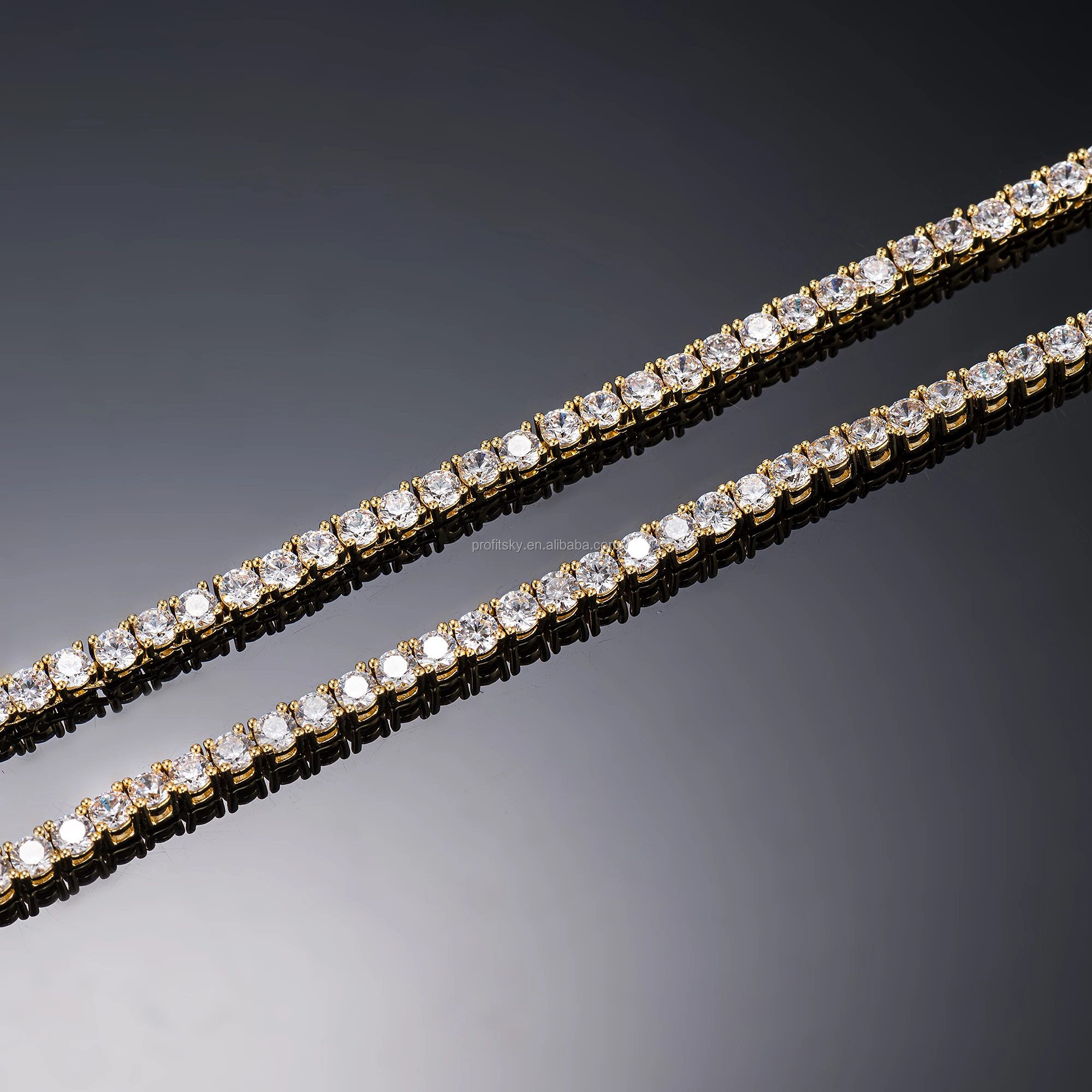 New 5MM Iced Out Plated Diamond tennis Bracelet Necklace Men Tennis Chain Fashion Hip-Hop Jewelry Women Choker Chain Gift