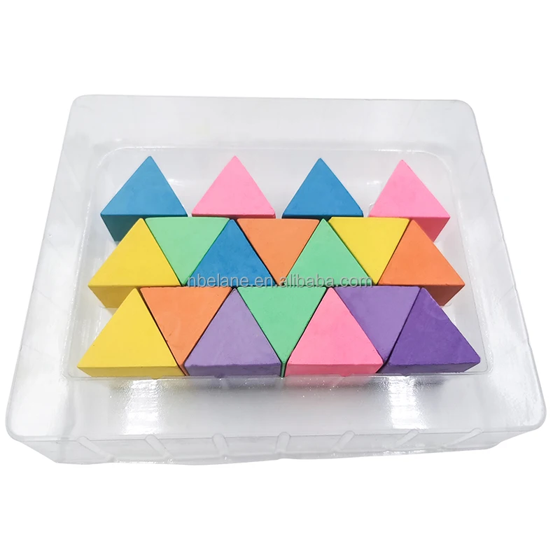 educational novelty  15 pieces of pyramid shaped  chalk  non toxic triangle sidewalk chalk for kids