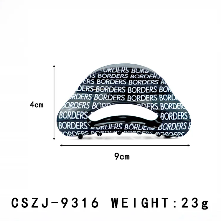 CANYUAN Customized logo letter hollow acetate acrylic hair claw hair clip custom name cute ladies claw clip Custom wholesale