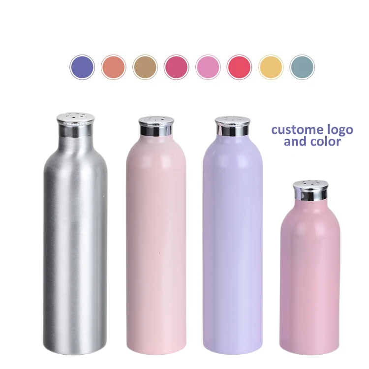 50g 80 120g 100g 200g Aluminum Skin Care Cosmetic Talc Powder Packaging Bottle Round Powder Bottle With Twist Top Sifter Caps