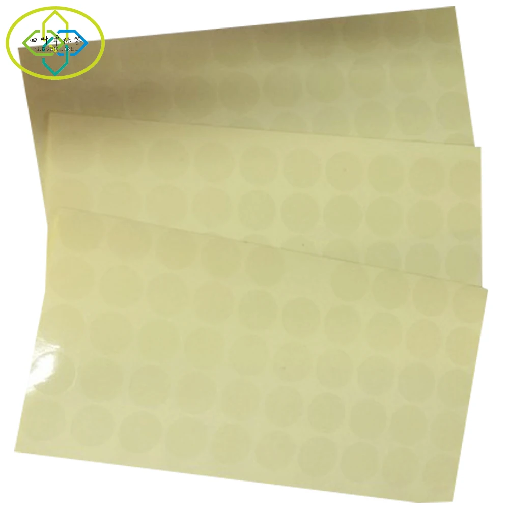 Transparent round sealing stickers Packaging and box sealing stickers strong  PET self-adhesive label