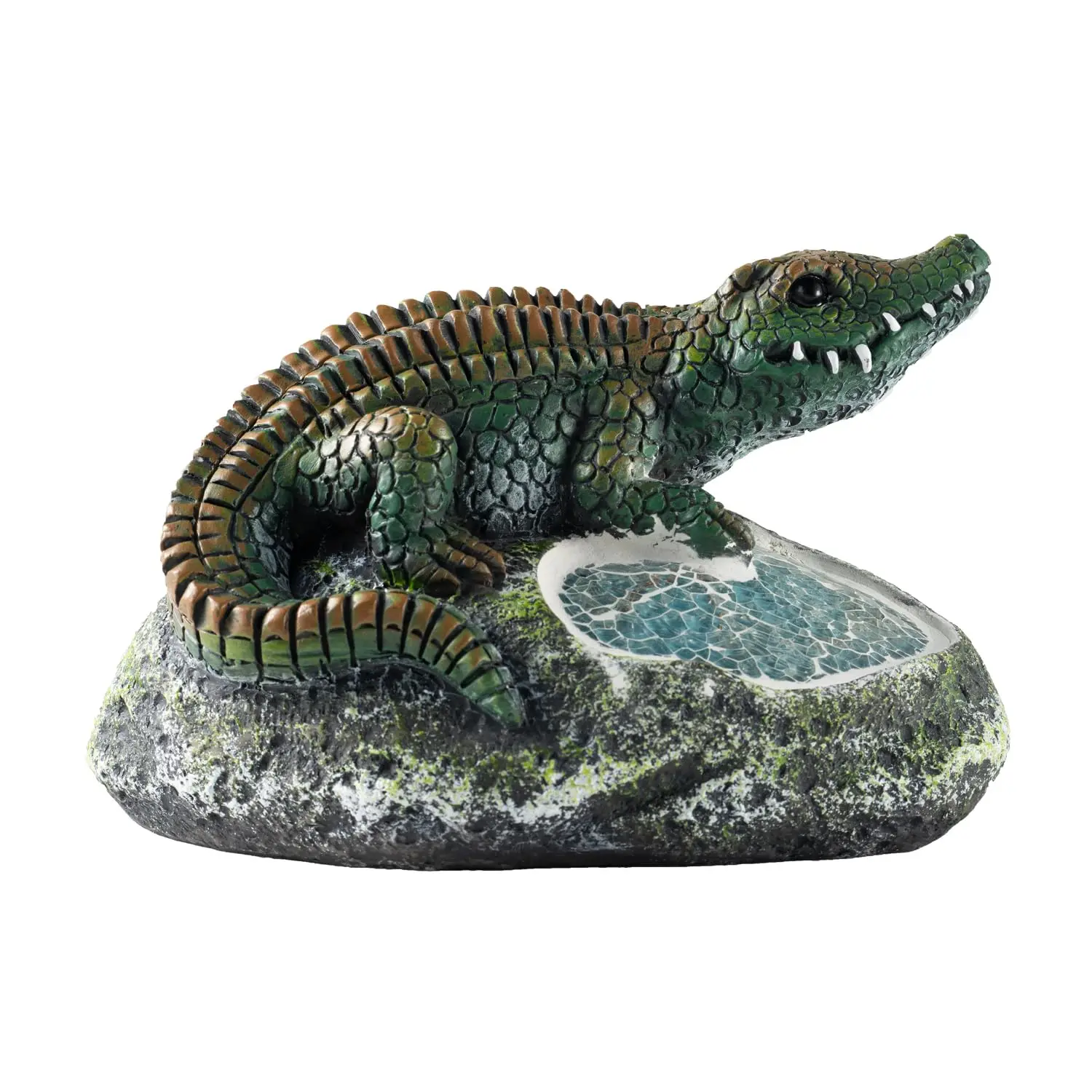 Garden Decoration Crocodile Resin Statue with Solar Light Garden Lawn Decoration