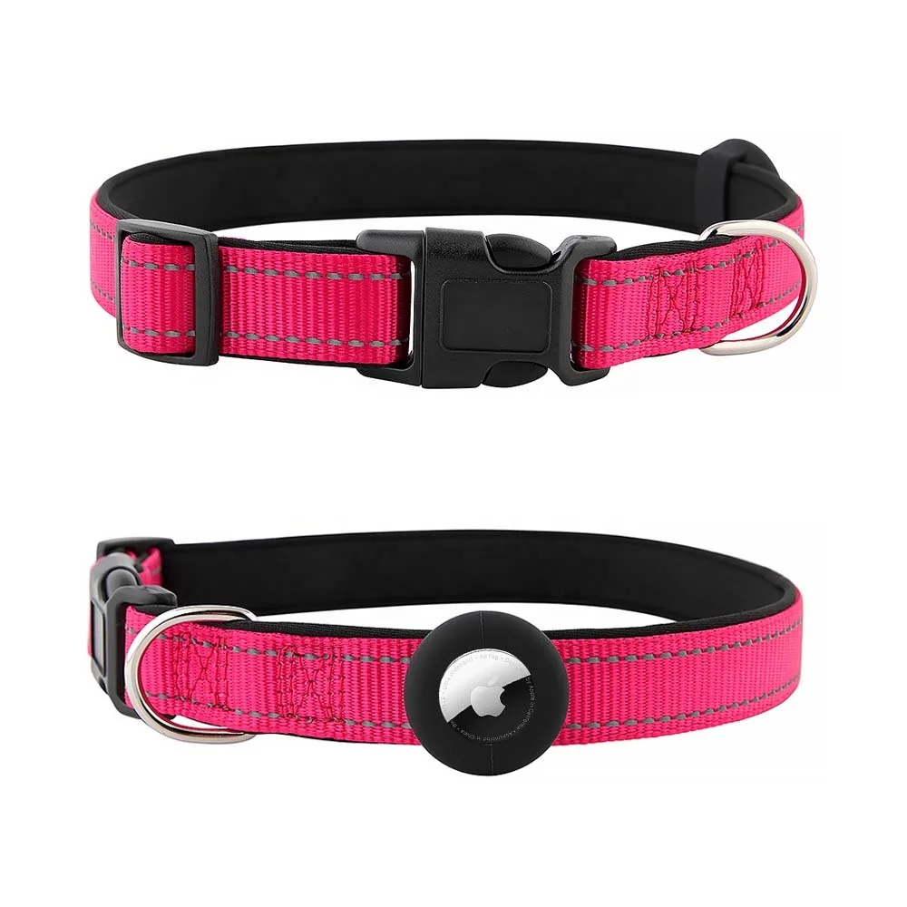 Wholesale AirTag Dog Collar Reflective Air Tag Dog Collar Adjustable Nylon Pet Collar GPS tracker