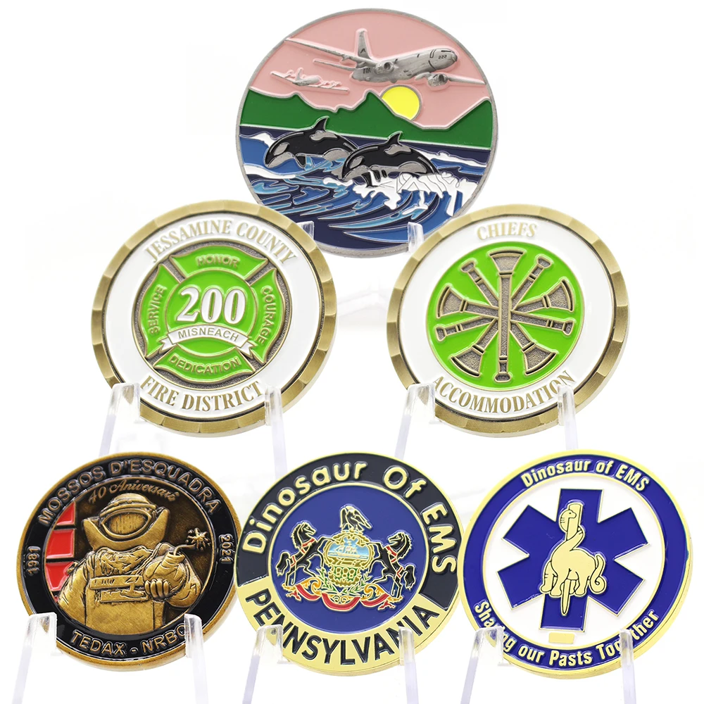 Design Custom Souvenir Full Size Color Change 3D Metal Drone Honor Challenge Coins Canada