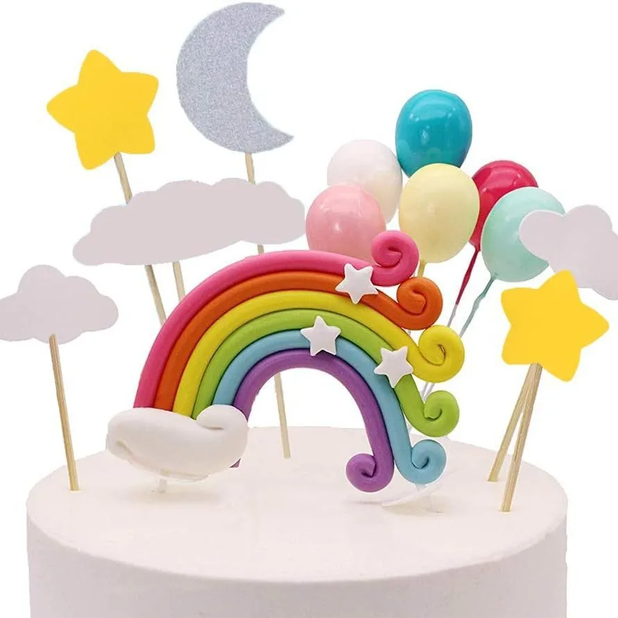 Hot selling PVC Party Deco Balloon Star Stuff Birthday Cake Topper Decoration With Tape Base
