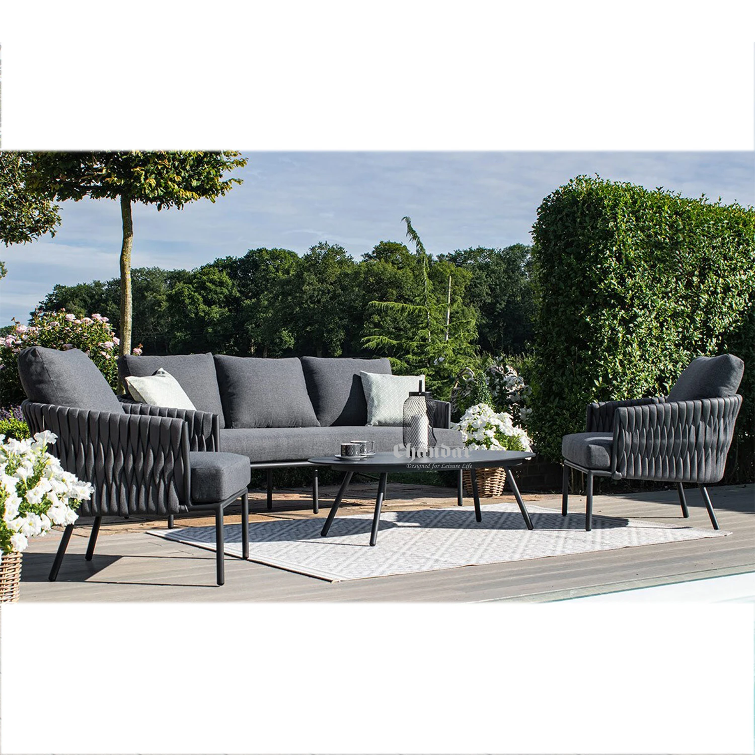 Modern Style New Arrive Outdoor Rope Weaving Sofa Set For Outdoor Garden Use