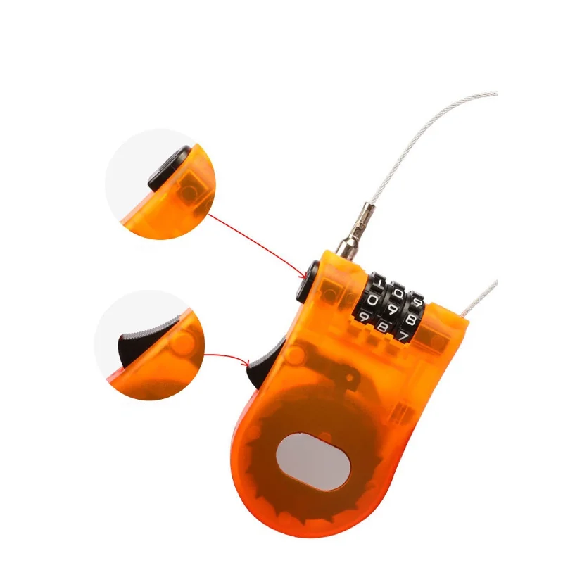 Portable Bike Steel Wire Lock Bicycle 3 Digit Combination Hot Sell Bike Lock