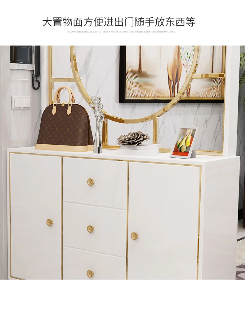 2021 Postmodern minimalist light luxury hall cabinet with large capacity porch shoe cabinet with partition room divider