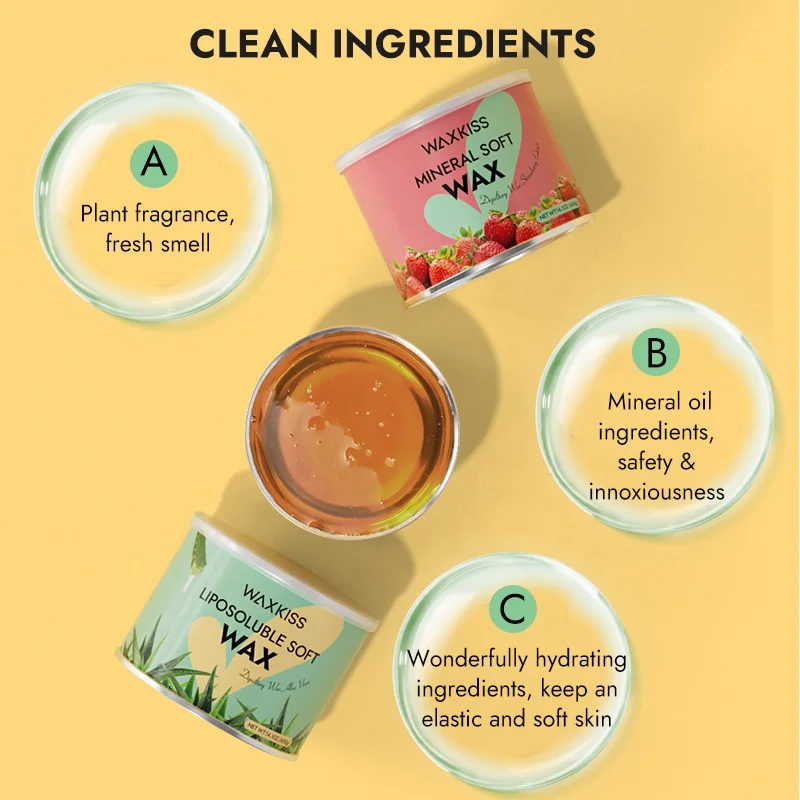 Hot Sale High Quality Deep Cleansing Skin Whitening Body Facial 400G Hair Removal Soft Brazilian Micro Soft Wax