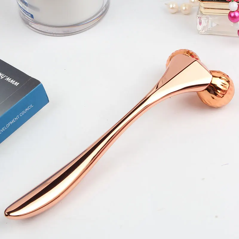 3D Facial Roller Portable press slimming metal v shaped mini ice roller Face Lift Beauty Massage Roller