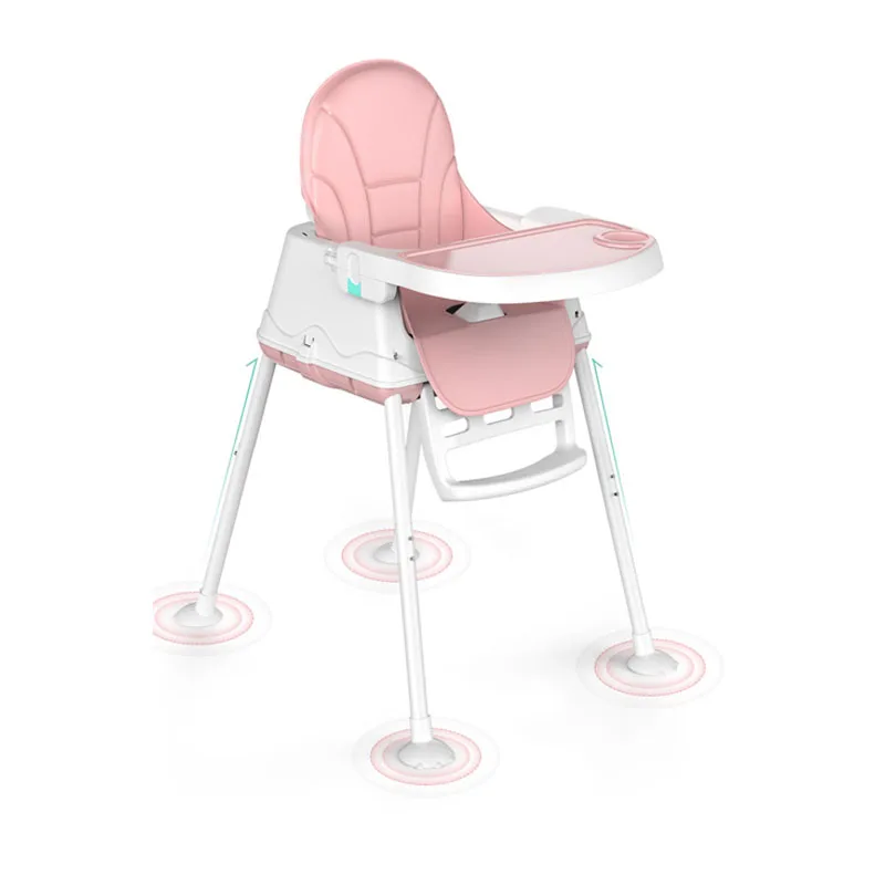2021 newest high chair kids feeding with wheels, baby feeding chair 3 in 1 children high chair