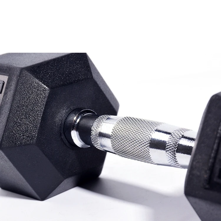 
Fitness Equipment Round Head Rubber Dumbbell Hex Coated Dumbbell Dumbbell Centralized 