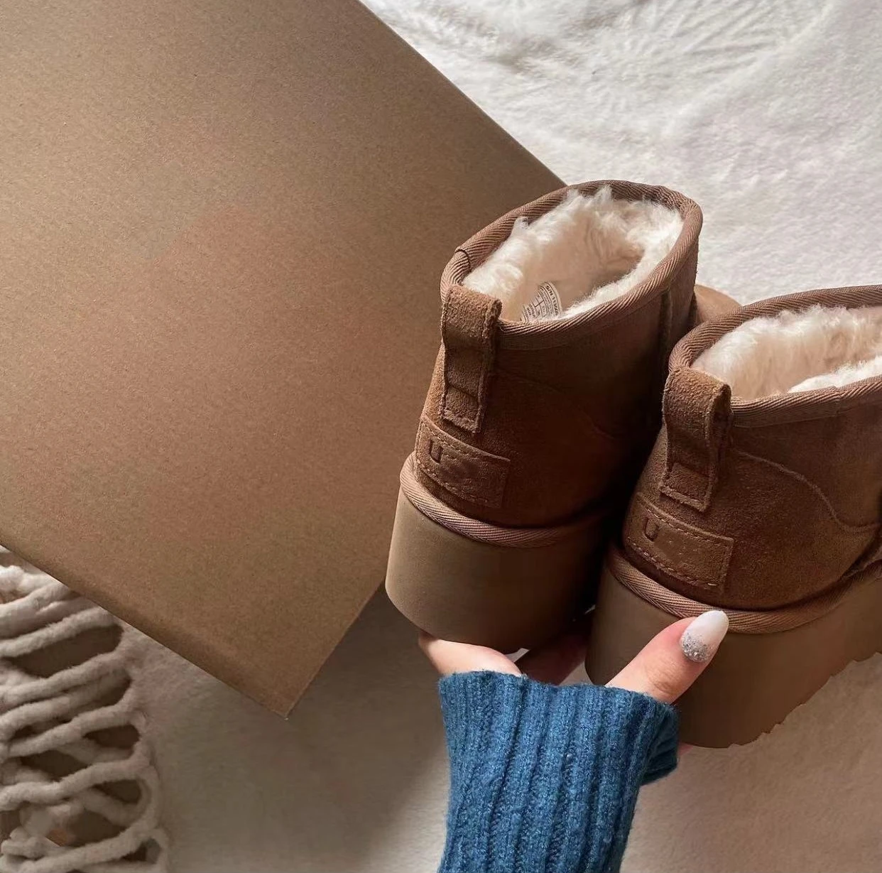 Classic Women Snow Boots Brand Logo Designer Work Boots Ultra Mini Men Winter Ankle Boots Tasman Slipper Shoes