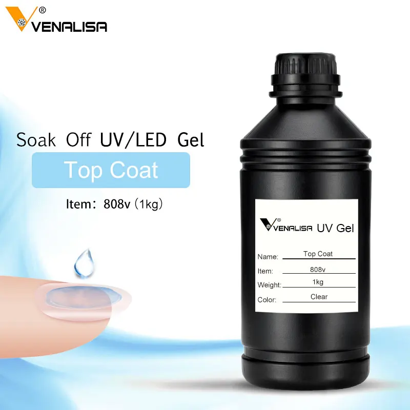 VENALISA private Label UV GEL 1KG  Enamel Nail Matt Gel Polish uv nail OEM Bulk package 1000ml base matt top coat gel varnish