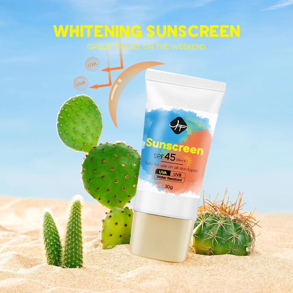 Custom best sunscreen cream spf45 whitening sunscreen face body care sunscreen spf 50 for black skin