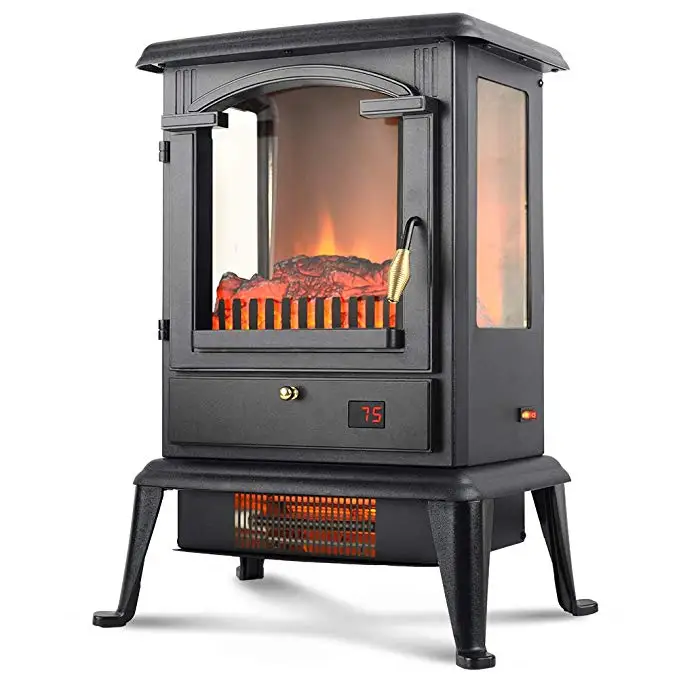 Custom Freestanding Stove 3 Sided 1500w Portable Glass Room Heater Electric Fireplace Stove