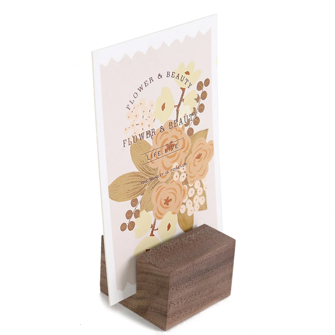 Wooden card stand holder photo picture display stand wood table menu holder for retail shop wedding dinner