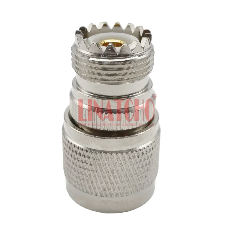 50 Ohm Car Radio Antenna Converter Brass RF N Connector N Male to UHF Female